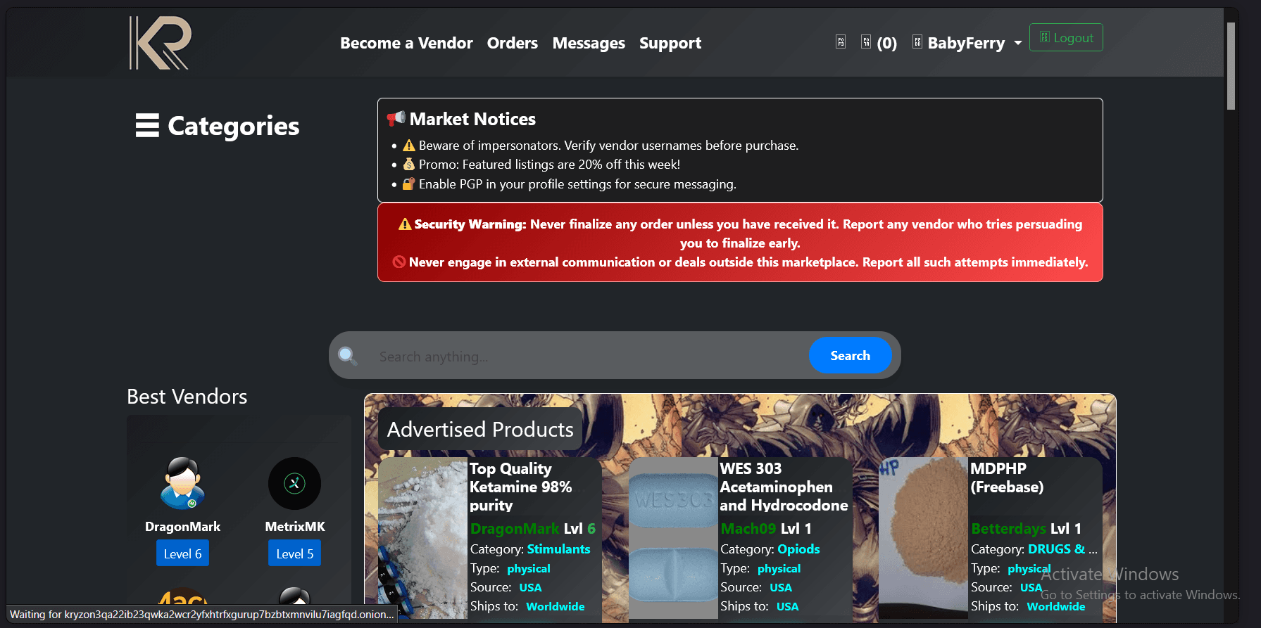 Kryzon Market: Secure Darknet Marketplace